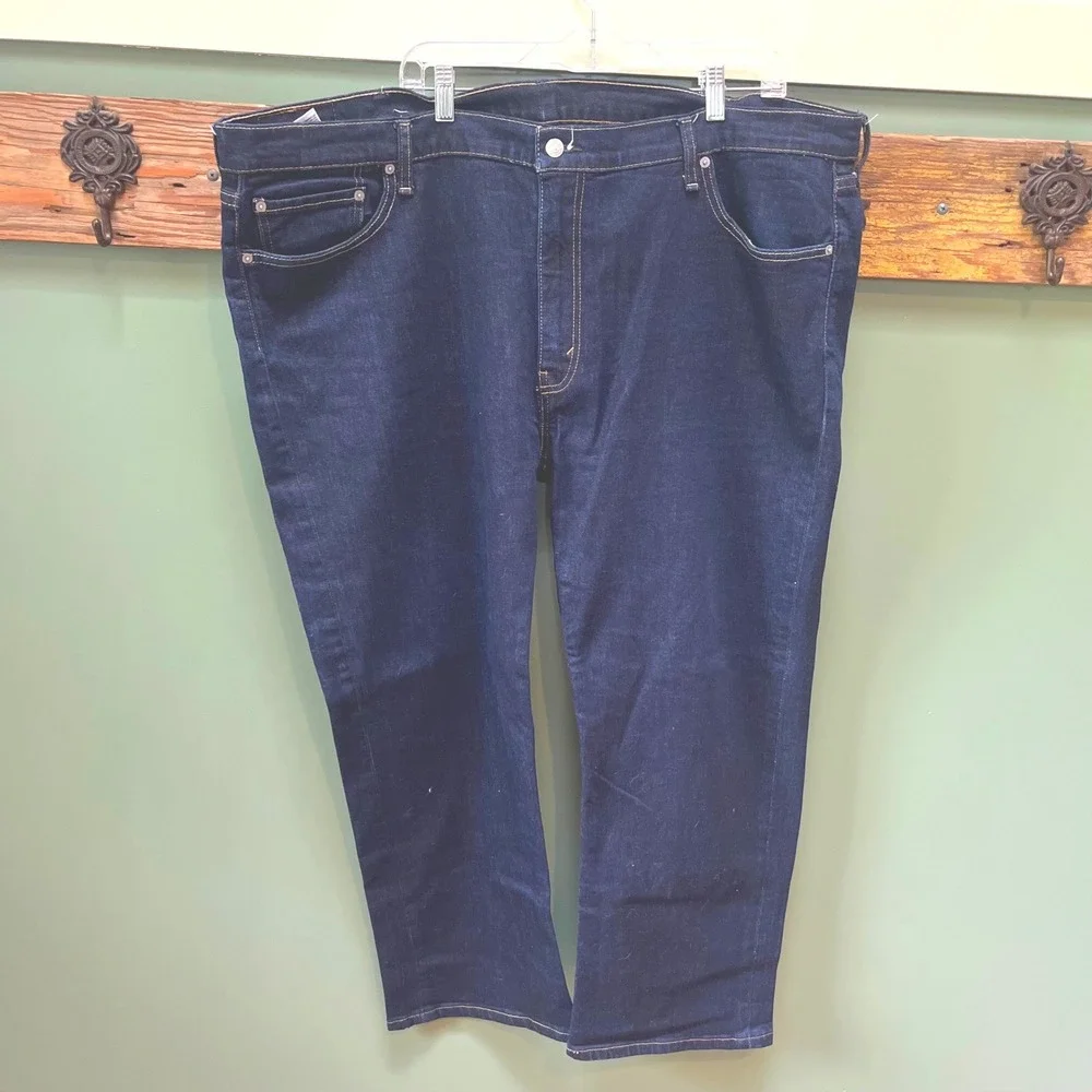 Levis 514 Straight Fit Jeans Mens 48x30‎ Dark Indigo Blue Denim 28726-0004